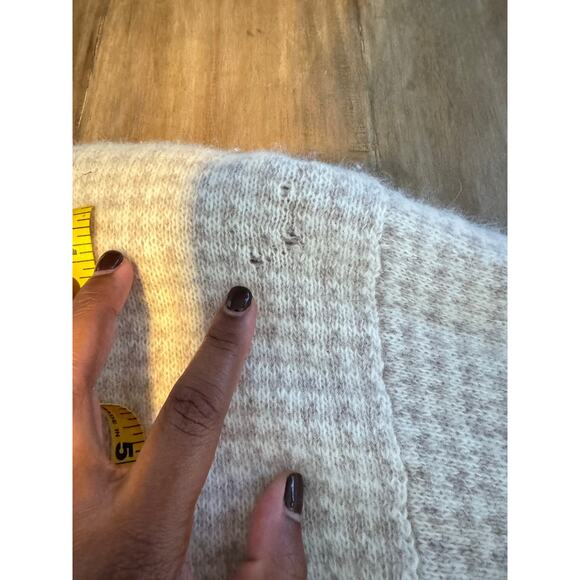 Talbots Womens Lambswool Blend Sweater L Cream Houndstooth Beige Quiet Luxury - Picture 5 of 7